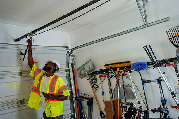 Professional Garage Door Panel Replacement technician working in North Industry, OH